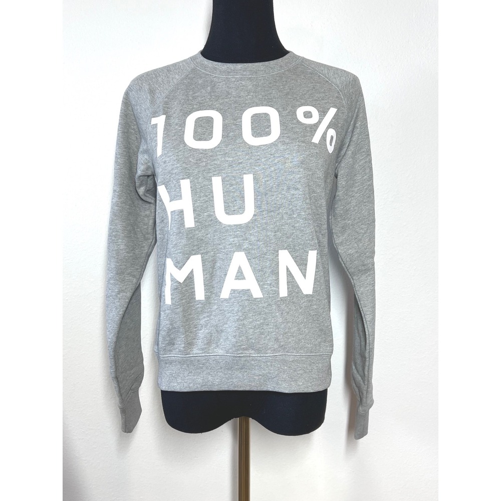 Everlane 100% Human French‎ Terry Sweatshirt Gray XS Graphic Pullover Crew Neck - Picture 2 of 6